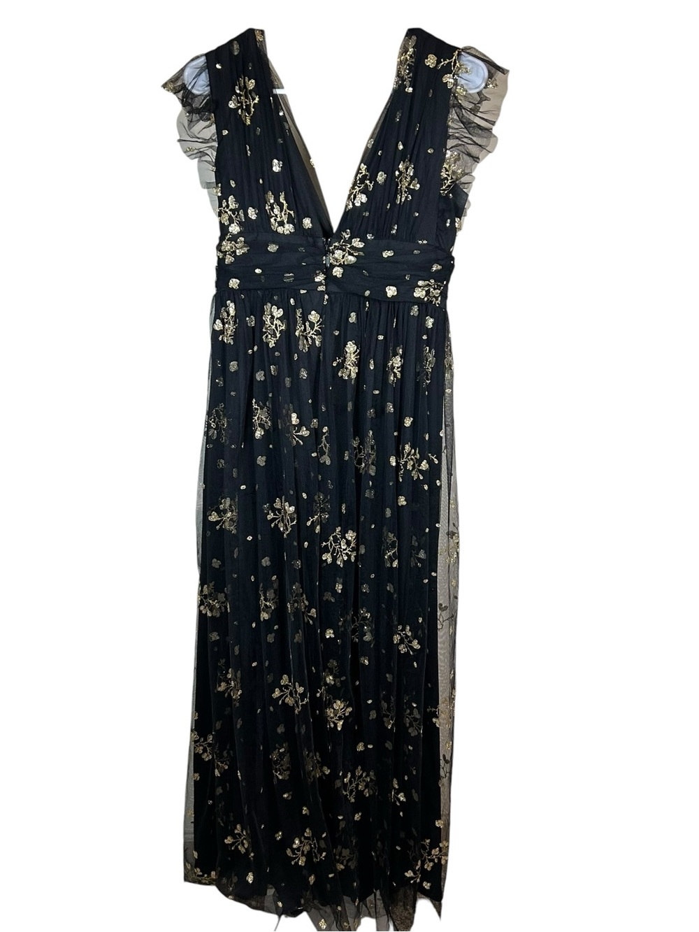 Baltic Born Natalia Embellished Maxi Dress Black Gold Whimsical Evening L - Picture 6 of 12